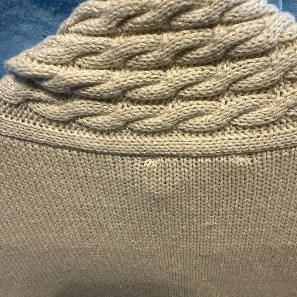 Monroe & Main Cream Cable Knit Toggle Cardigan Women’s M Open Front - Picture 6 of 6